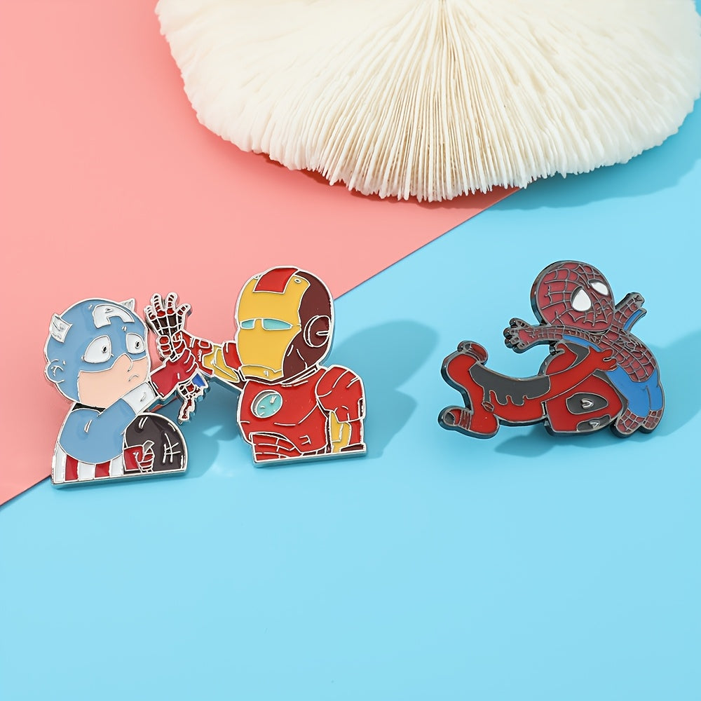 Two Cartoon Character Brooches: Cool Deadpool and Iron Man Enamel Pins - Metal Badges for Clothing, Backpacks, and More!