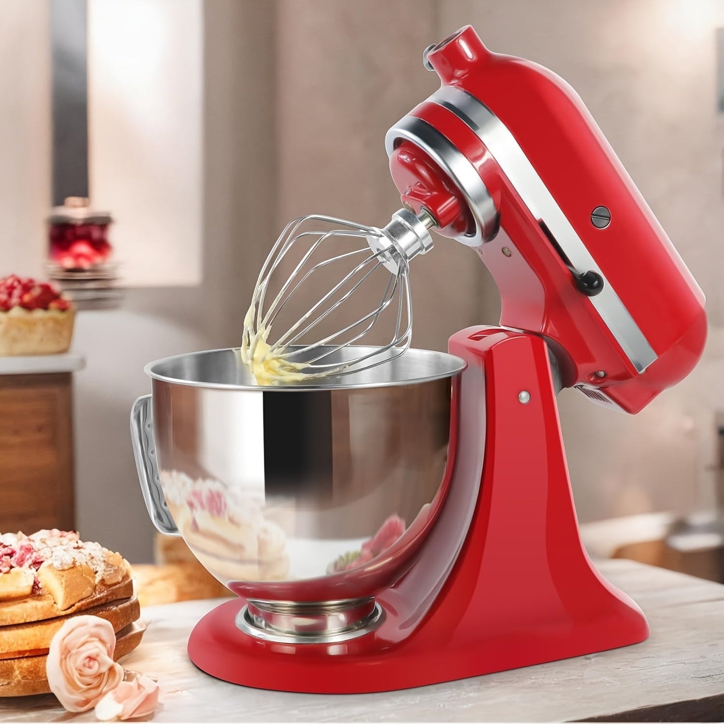 The Egg Beater with Six Claws is designed for use with Kitchen Aid 4.5-5QT Tilt-Head and 5QT Lift Bowl Stand Mixers, serving as a suitable replacement part for KA Mixers.