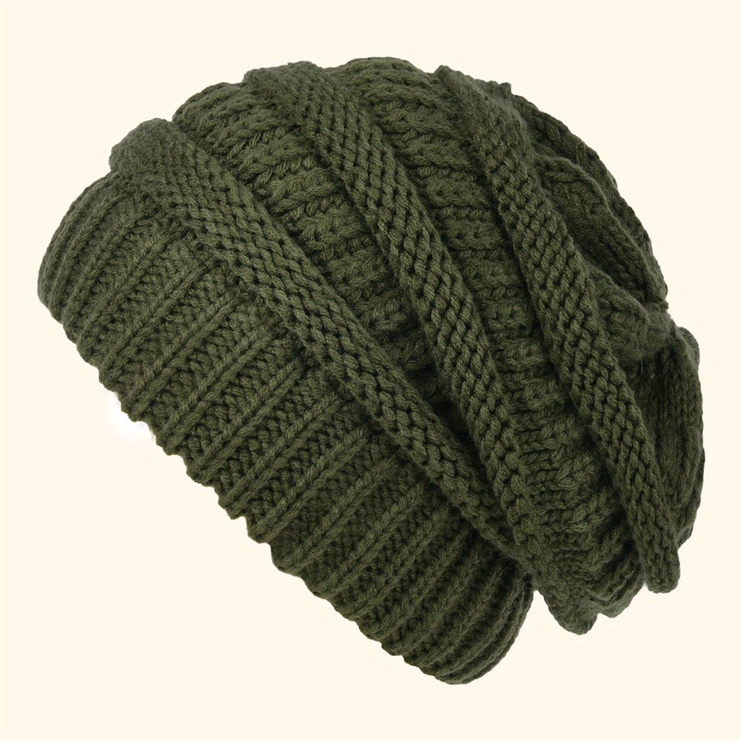 Soft slouchy knit winter beanie suitable for women and men, perfect for winter holidays.