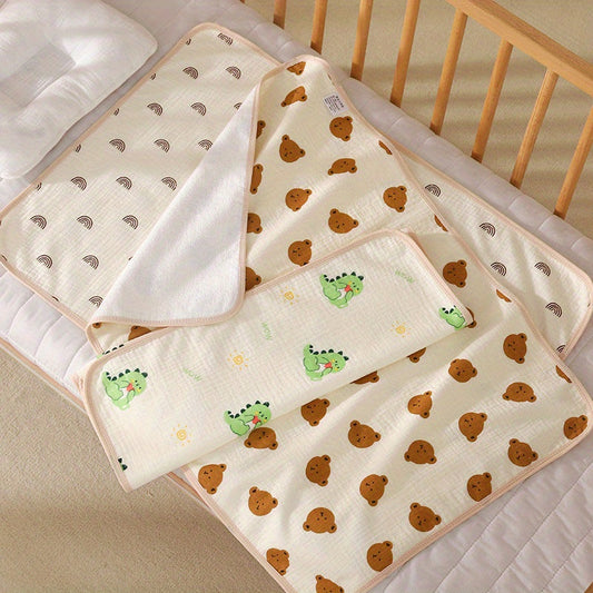 Waterproof and washable baby care pad made of pure cotton, breathable with large size. Suitable for babies, toddlers, and children in kindergarten. Can be used as an urine pad.