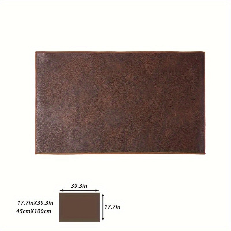 Waterproof, double-sided faux leather table runner in 4 sizes for zen home decor.