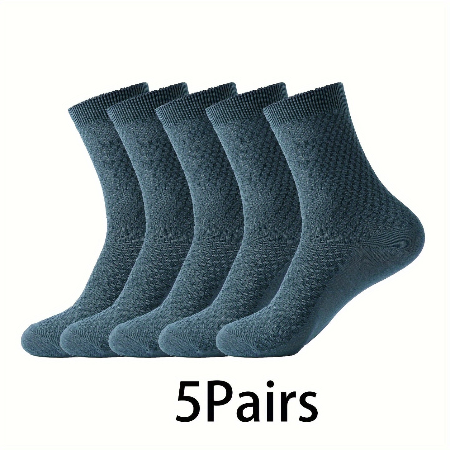 Men's bamboo fiber crew socks, anti odor & sweat absorption, comfortable, breathable, elastic sport socks for all seasons