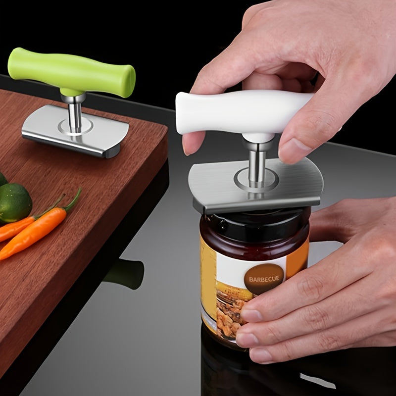 Stainless Steel Can Opener with Adjustable Gripper for Easy Jar Opening - Effortlessly Open Jars with Weak Hands - Ideal for Cooking and Everyday Use