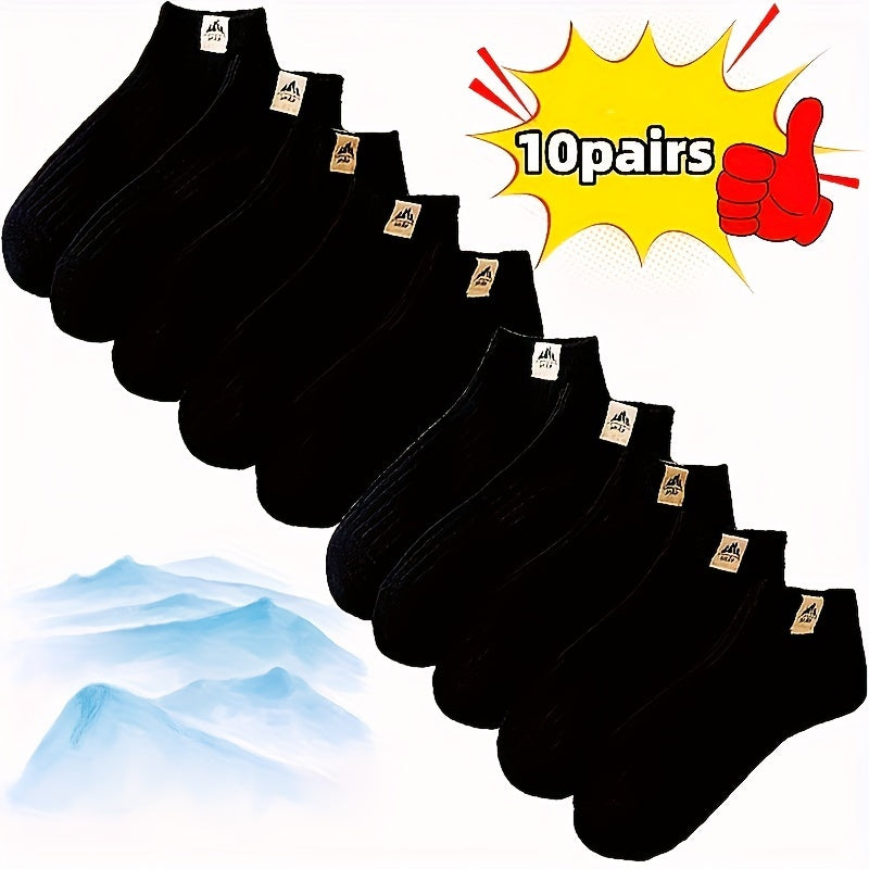 10/20/30pcs Breathable Ankle Socks with Colorful Block Design - Comfortable & Stylish for Casual Wear