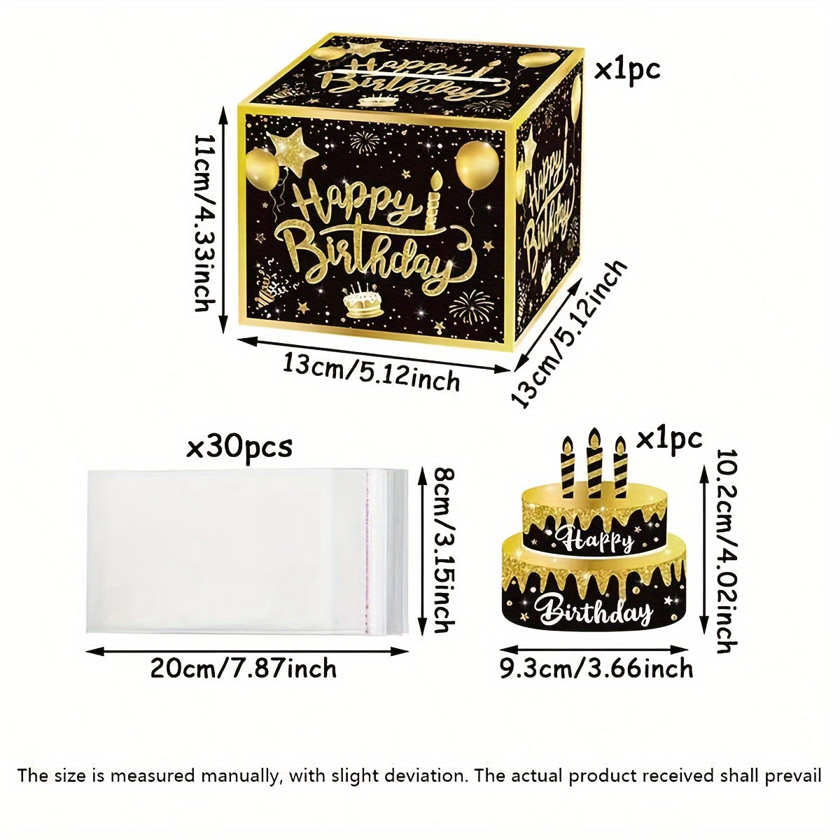 Black & Golden Birthday Money Pull-Out Gift Box with Cake Card - Surprise Cash Drawer for Friends & Family, Ideal for Birthday Parties & Celebrations, Great for Back-to-School.