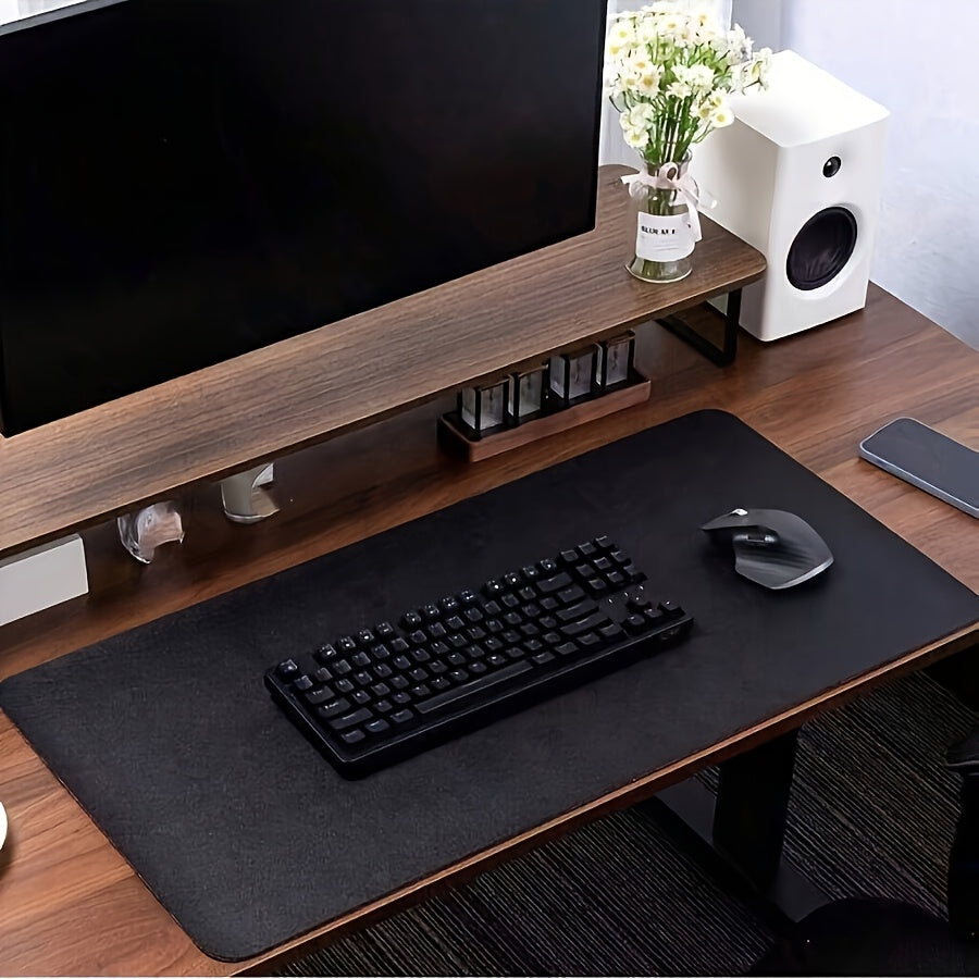 High-quality Faux Leather Desk Mat - Durable, Waterproof, Anti-Slip, Stain-Resistant, Available in Various Sizes for Work or Play