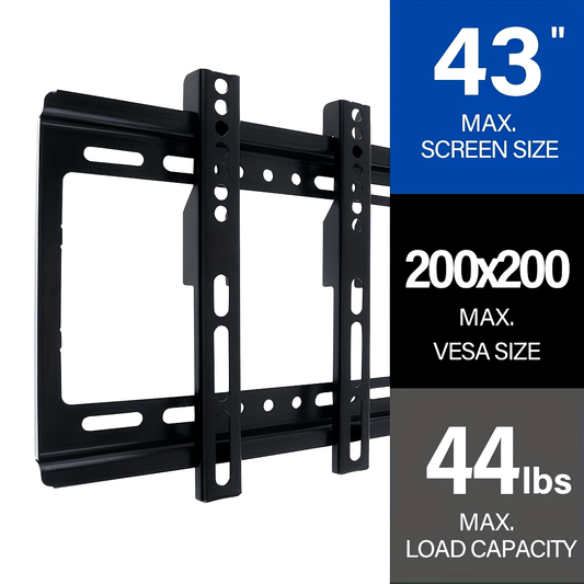 SKYFAST Ultra-Slim Wall Mount Bracket for TVs & Monitors, 14-43 inches, VESA200, Maximum Weight Capacity of 44 pounds - Sturdy Metal Design