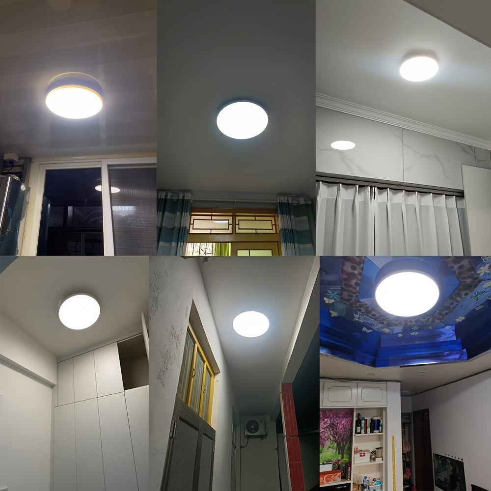 LED Ceiling Light available in 18W, 27W, and 36W sizes, modern design, suitable for bedroom, living room, bathroom, and balcony, comes in slim multicolor options.