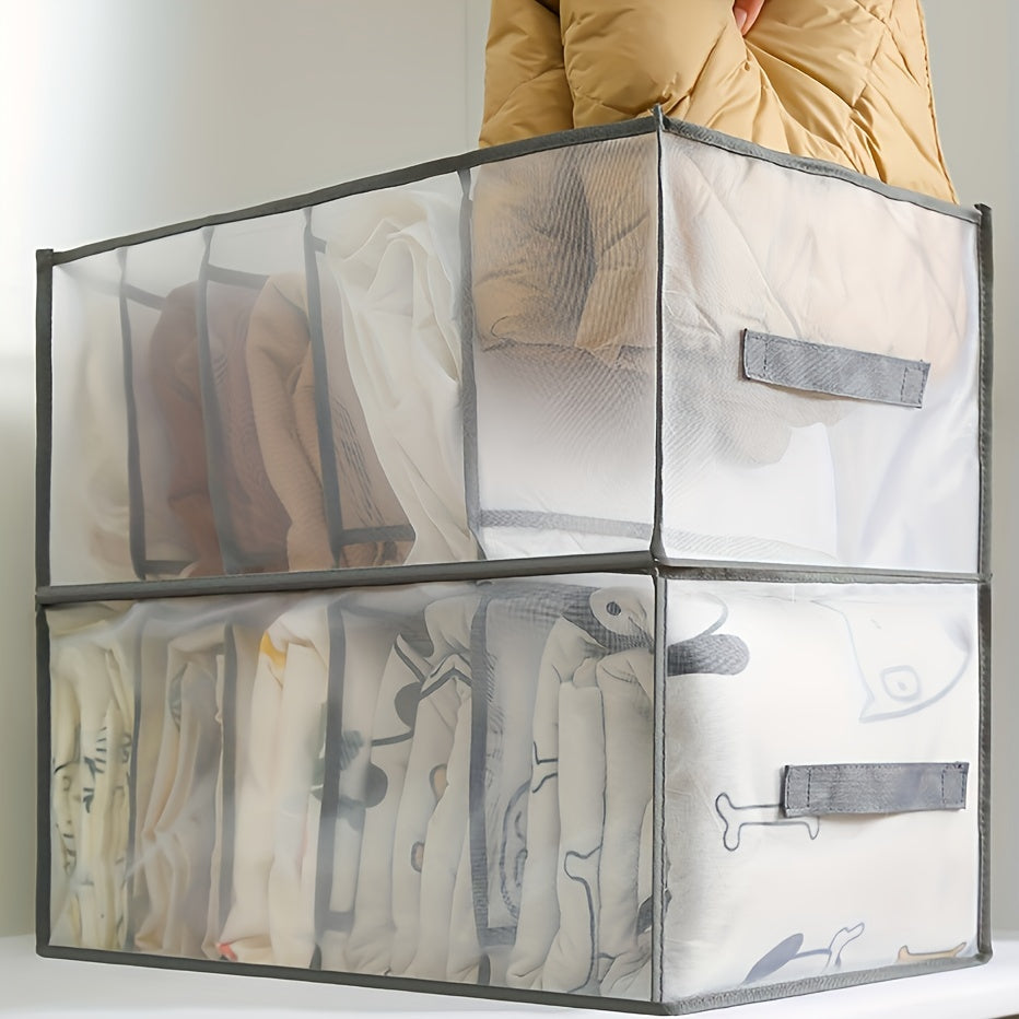 Easily organize your clothes with the 1-piece Foldable Mesh Bed Sheet Storage Box