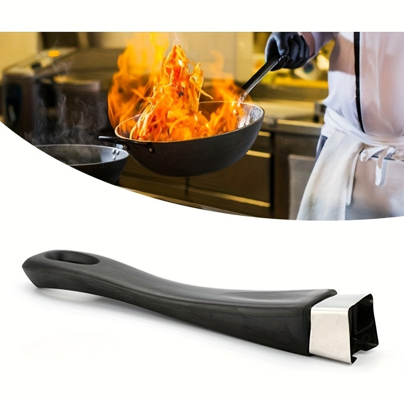 Wooden-handled Kitchen Utensil for Non-Stick Pans - Universal Grip - Stainless Steel - No Power Needed