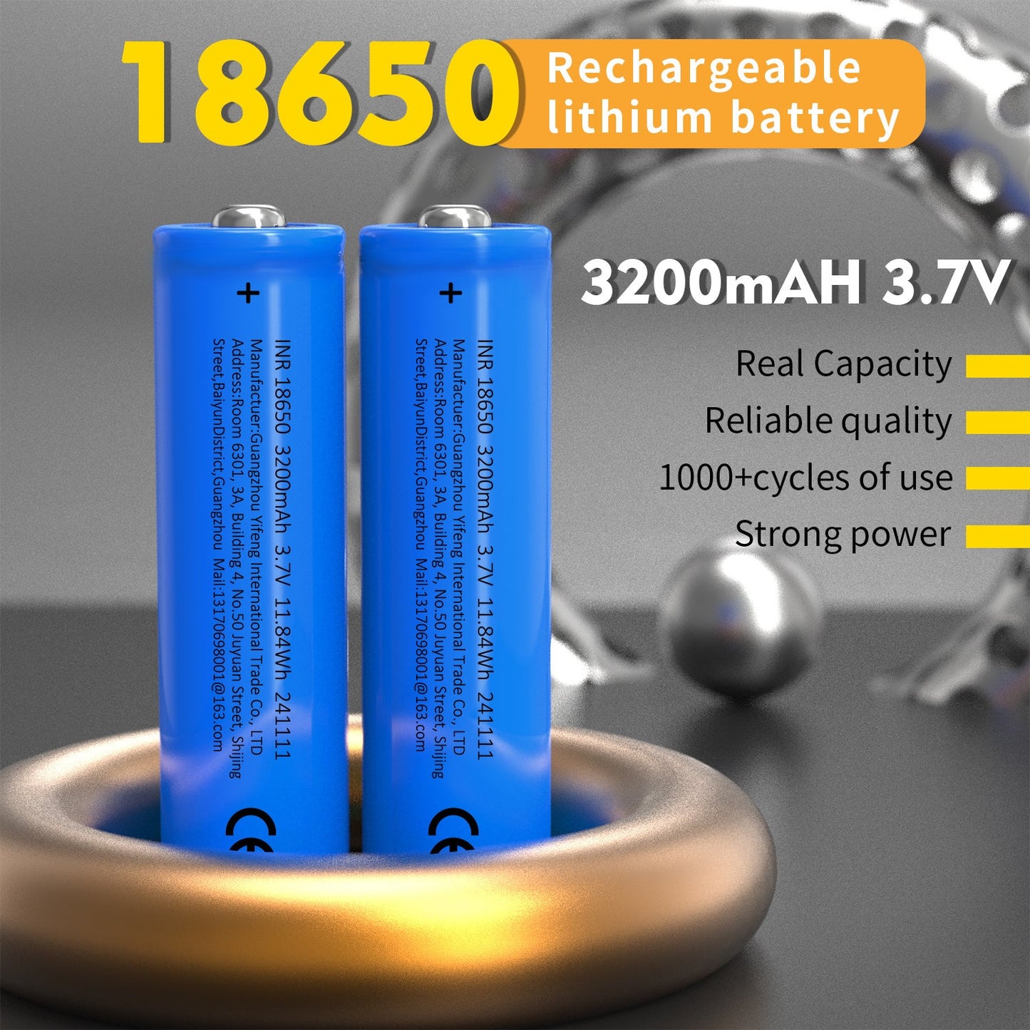 This 18650 rechargeable battery is designed with a 3.7V button top, making it perfect for use in headlights, flashlights, small fans, solar lights, clocks, and more. It is ideal for powering household appliances or for use while traveling. Please note