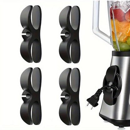 4/6pcs Power Cord Organizer for fixing cords on walls, kitchen storage, and household appliances.