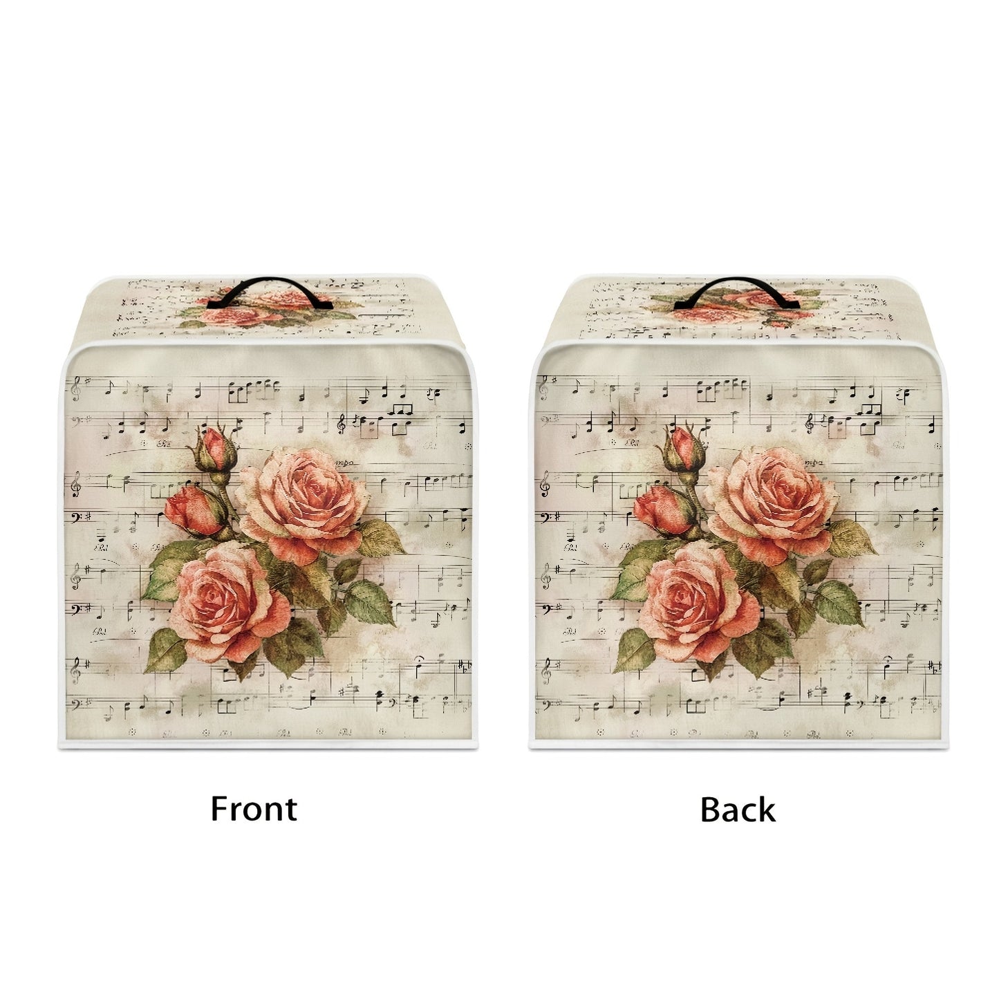 Cover your coffee machine in style with the Artistic Rose Music Coffee Machine Cover featuring a convenient handle. This dustproof kitchen appliance protector is perfect for mixers and blenders, adding a touch of home decor to your kitchen. Get this 1pc