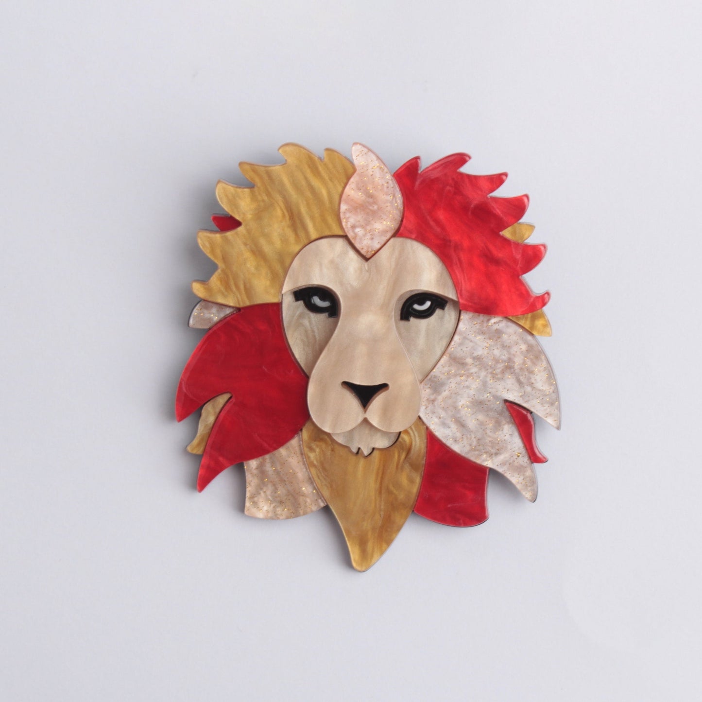 Elegant Lion Shaped Brooch - Acrylic Badge for Women's Dress, Sweater, or Clothing Accessory