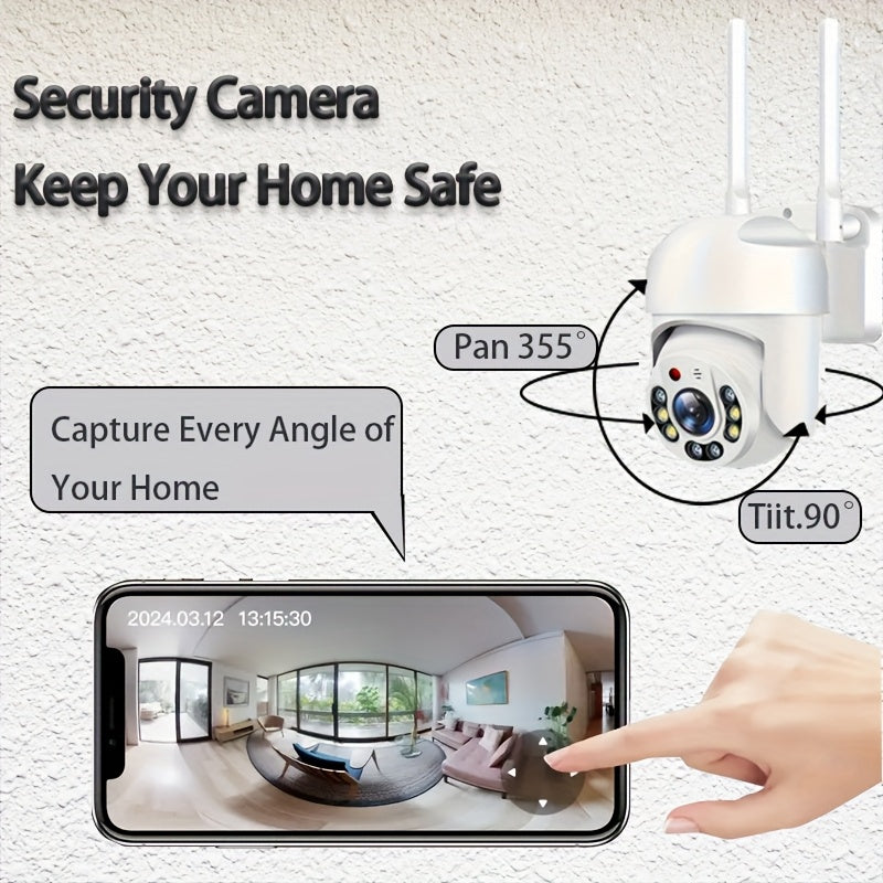 High Definition 1080P WiFi Security Camera - Wireless Home Surveillance Camera with Full-Color Night Vision, Two-Way Audio, and Motion Detection for Monitoring Youngsters, Elderly, and Pets - USB Powered, Batteries Not Included - Ideal Christmas present