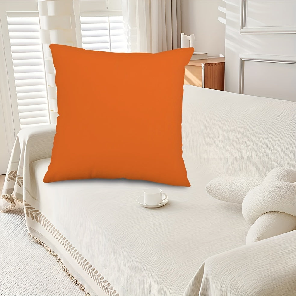 Modern Orange Throw Pillow Cover, Zippered Polyester Square Case - Easy to Clean, Suitable for Couch, Bedroom, Patio, Different Room Styles - Single Sided, Insert Not Included (1 Piece, Available in Multiple Sizes)