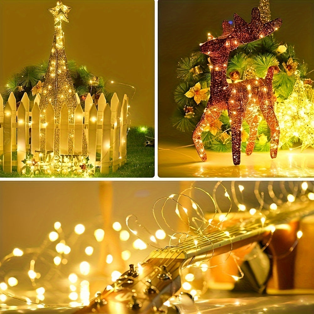 Mini Fairy Lights with Copper Wire, 10/20 Speed Modes, ideal for Christmas decor.