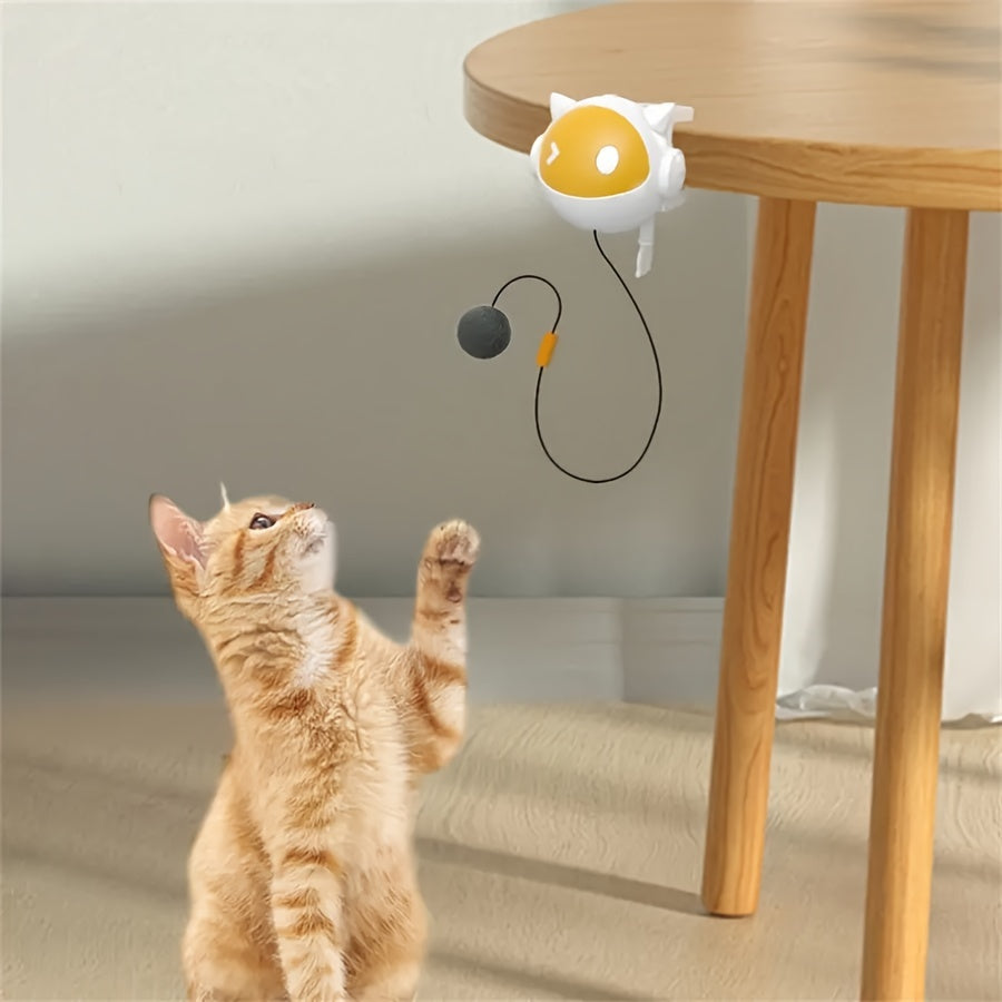 Cat toy ball with AAA battery for 10 minutes of gameplay, automatic rest, cat shape design to stimulate hunting instincts, battery not included.