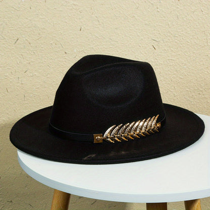 Men's Fashionable Wide-Brimmed Solid Color Hat Charm