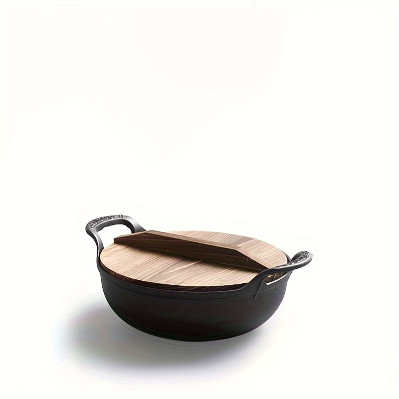 High-quality Cast Iron Skillet - Durable, Uncoated Pot for Hearty Stews & Soups, works with Induction Cooktops, Ideal for Home Chefs in the Fall Season.