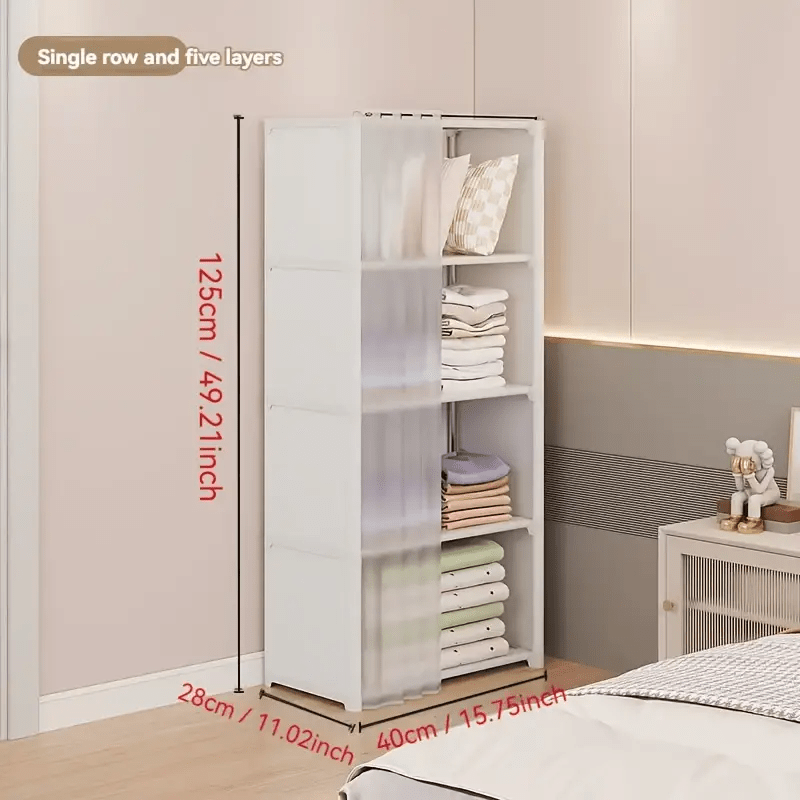 Versatile Metal Storage Shelf with Waterproof Finish, Sleek Modern Design, Simple Assembly, Dust-Resistant, Perfect for Organizing Books, Clothing, and Shoes in Homes, Offices, Classrooms, Dorms, and Rentals - Ideal as a Wardrobe Organizer or Under-Bed