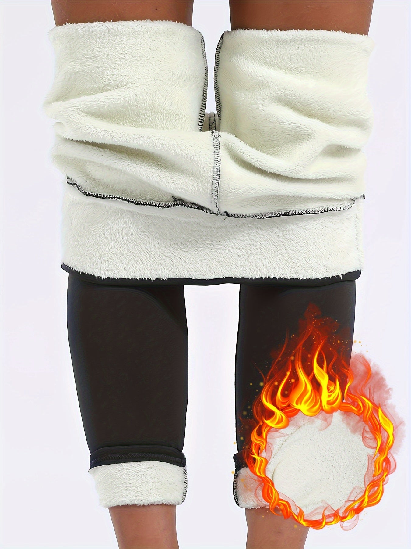 Plush thermal pants for winter, comfortable slim elastic tights for women's lingerie and sleepwear.