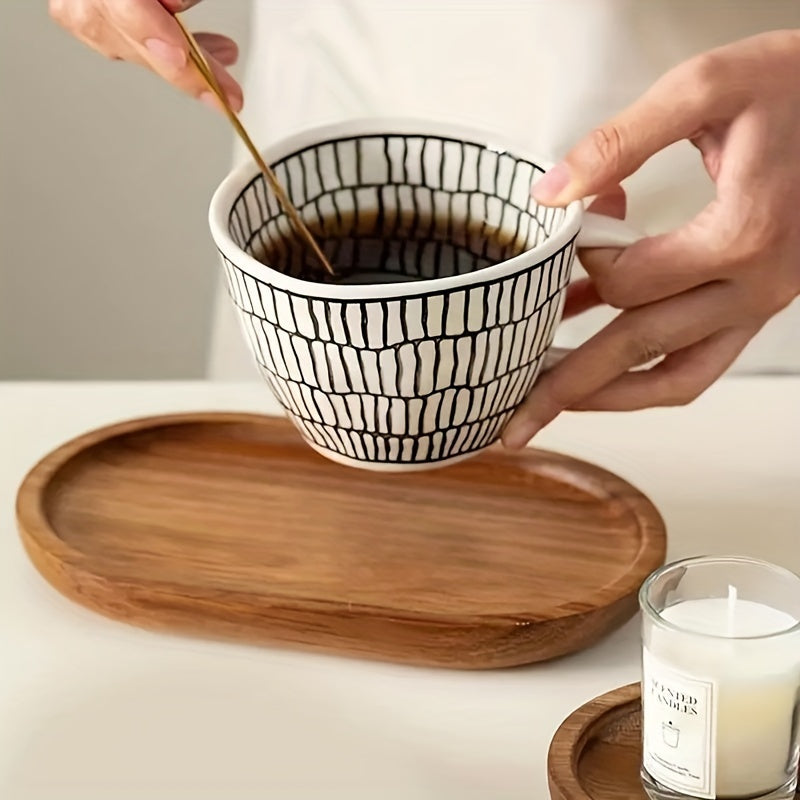 Wooden serving platter for holidays and parties, oval shape with metal finish, food-safe wood ideal for decorative use.