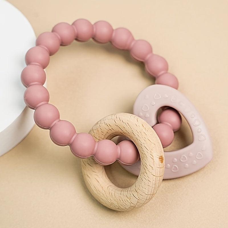 Dusty Rose Baby Teething Toys - Safe BPA-Free Silicone Teethers for Infants 0-24 Months - Designed for Soothing Sucking Needs