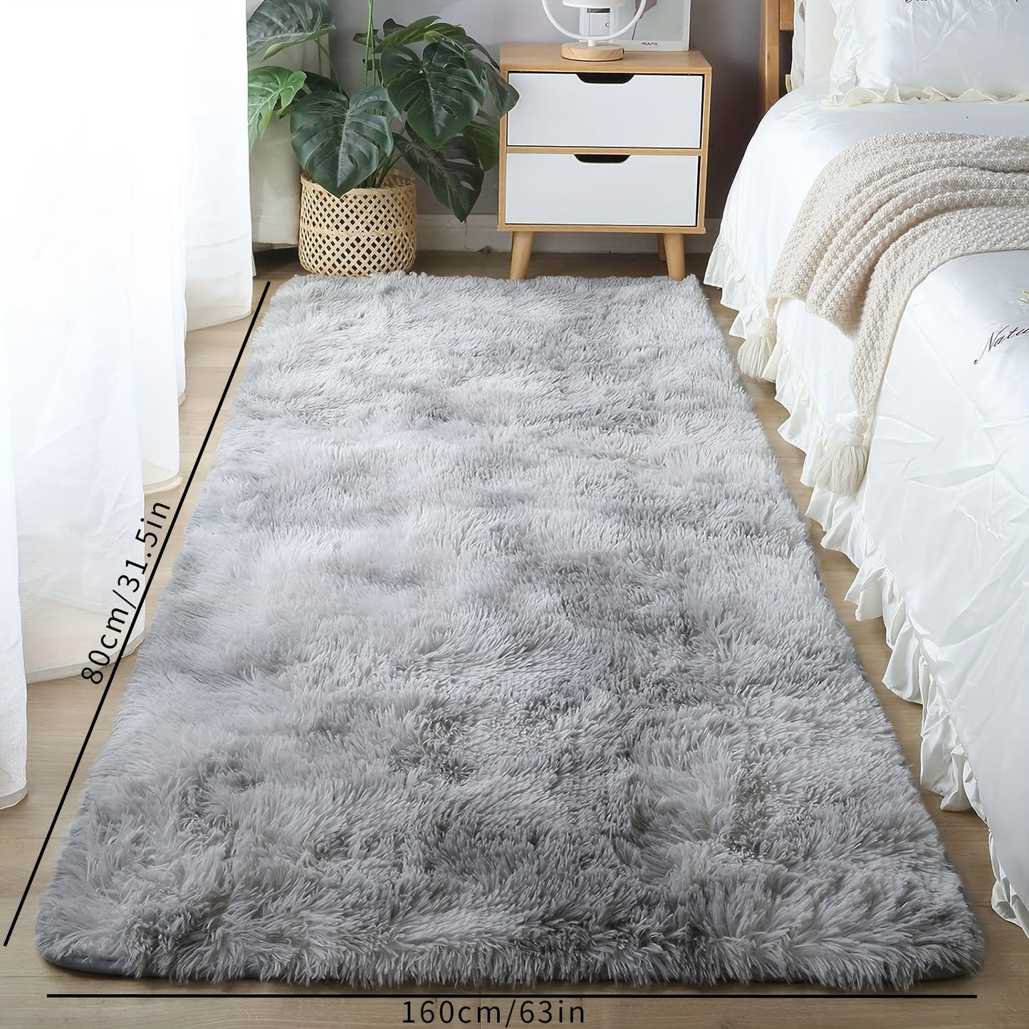 A plush carpet with thick, long hair ideal for the bedroom or living room.