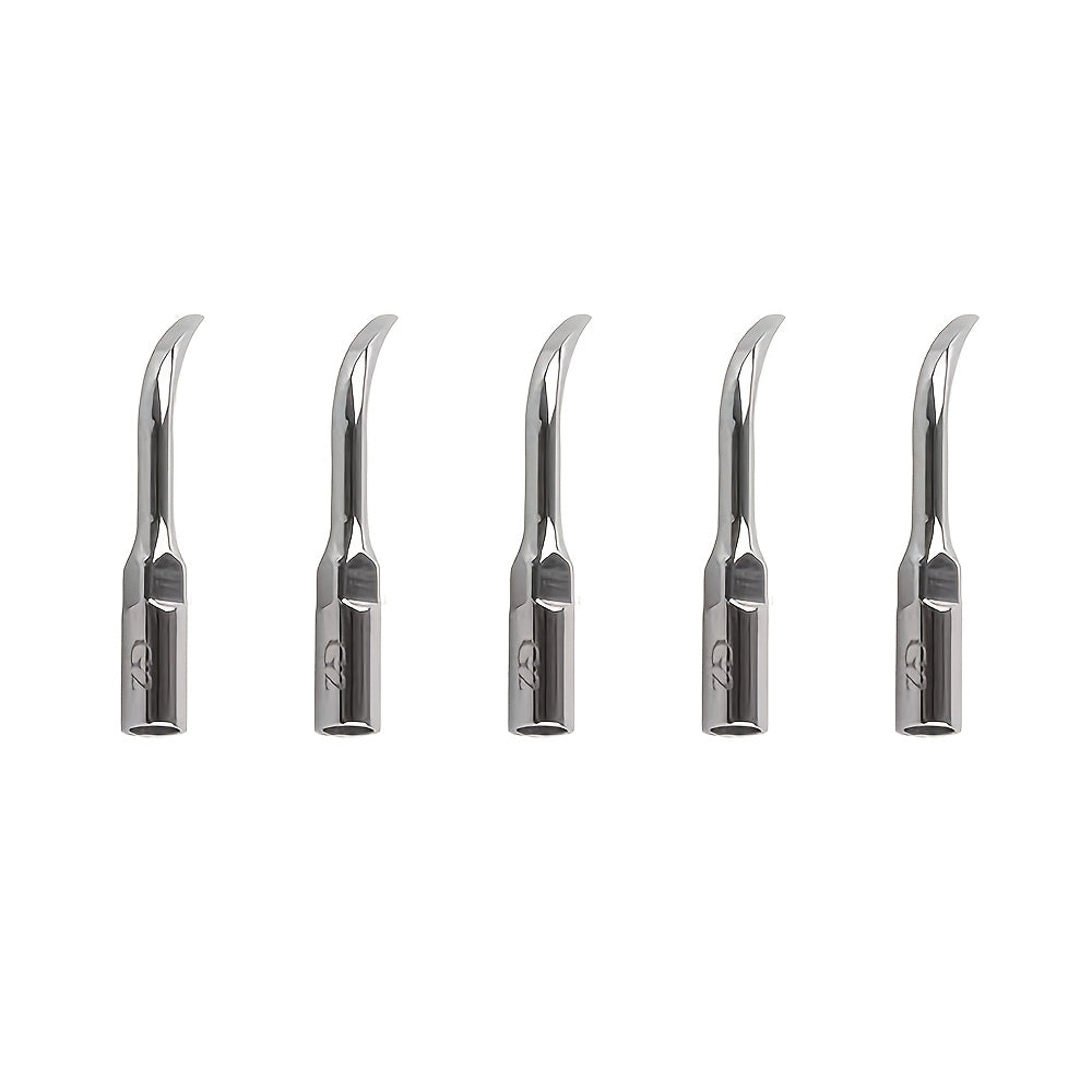 Set of 5 stainless steel dental cleaning tools for gum health and teeth cleaning. Includes non-electric interdental brushes and pick, battery-free.