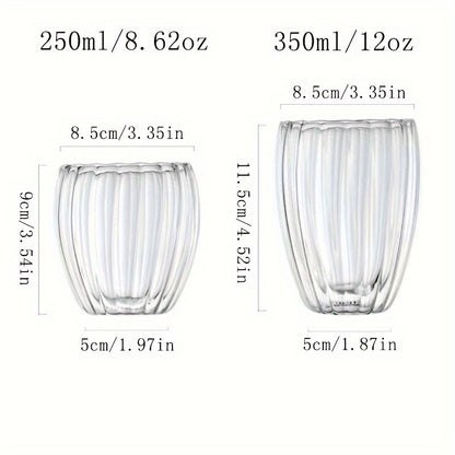 Handcrafted from high borosilicate glass, these 4 double-layer cups are heat-resistant, insulated, and resistant to thermal shock. Ideal for coffee, milk, breakfast, and cold drinks.