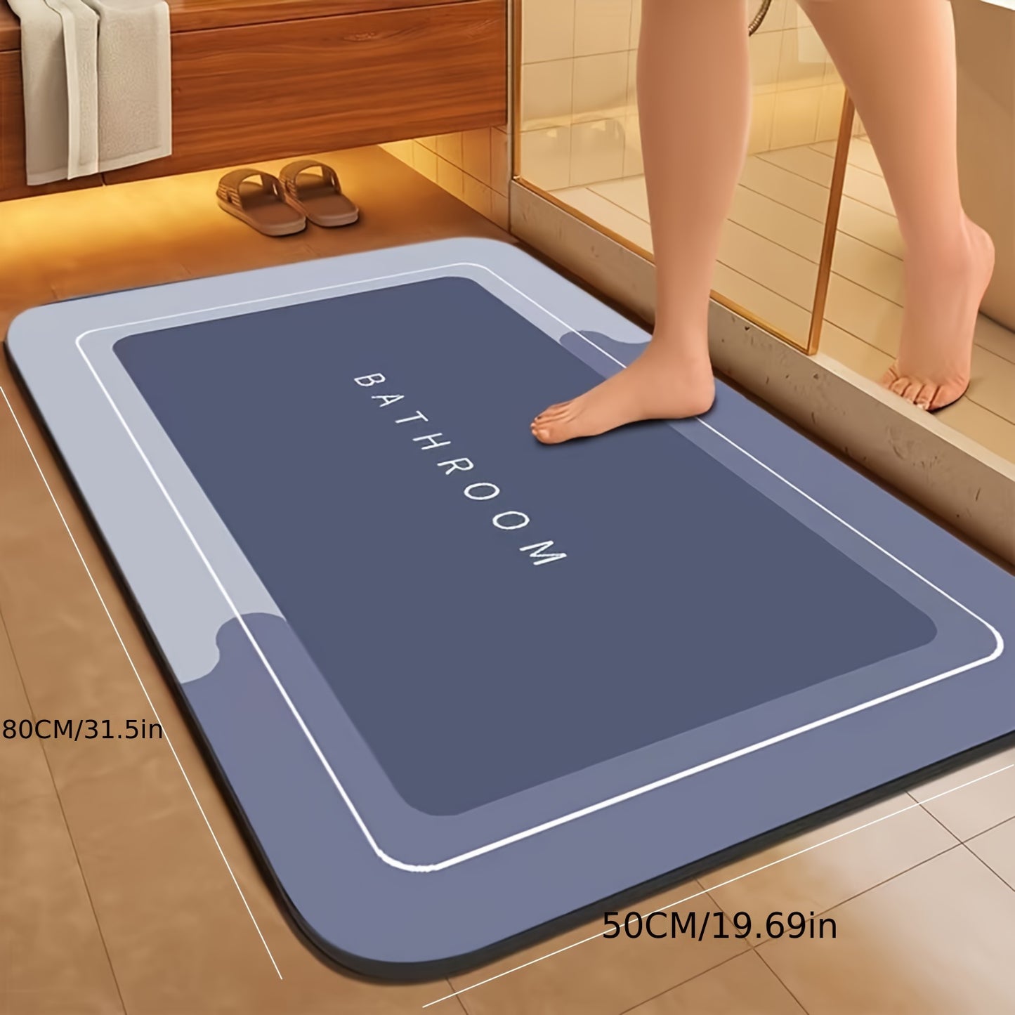 Soft diatom mud absorbent mat for bathroom and toilet, quick drying and non-slip. Can also be used as a doorway or home decor in autumn.