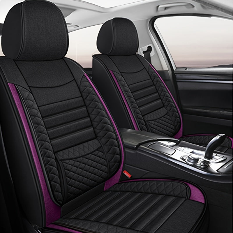 M06 Fiber Hemp Car Seat Cushions - Universal Fit, Breathable Covers for 5-Seats Vehicle, Four Seasons Material