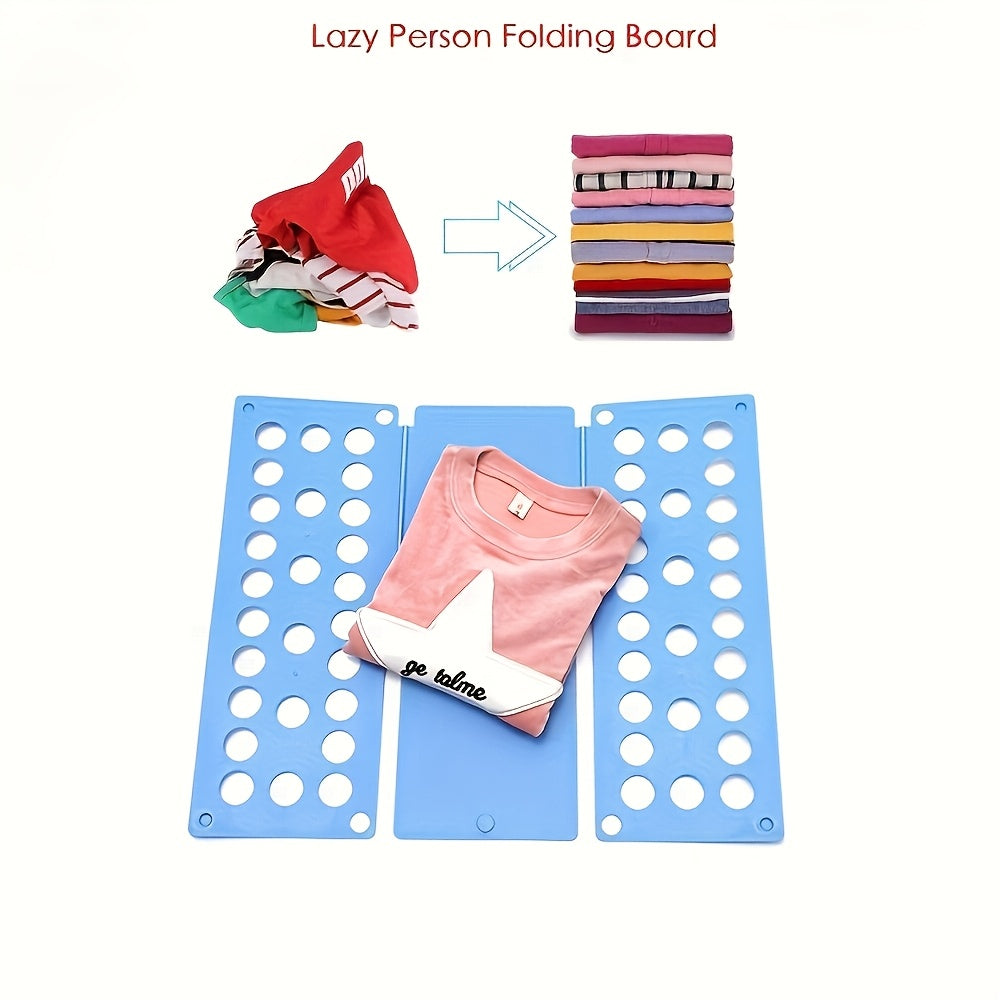 Adult Shirt Folding Board, made from durable PP material, requires no power. This plastic T-shirt folder is perfect for home and travel use, providing a quick and easy way to organize clothes.