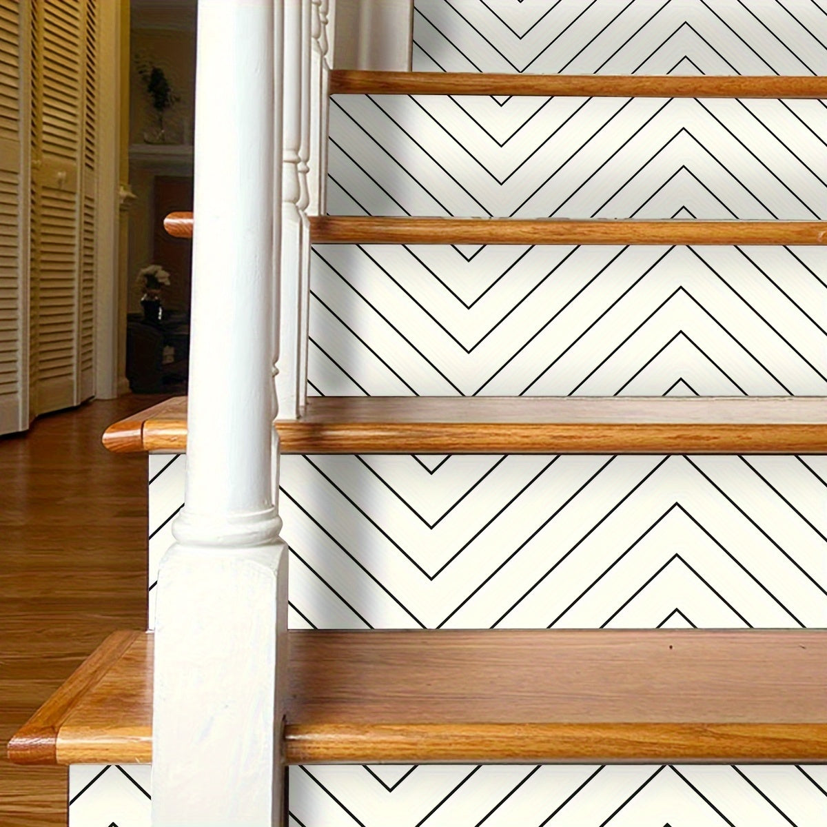 Upgrade your home with our Easy-Apply Geometric & Minimalist Stair Decals. Made from self-adhesive PVC, these decals leave no residue behind and are perfect for decorating your home's bedroom, living room floors, and stairs. Each decal measures