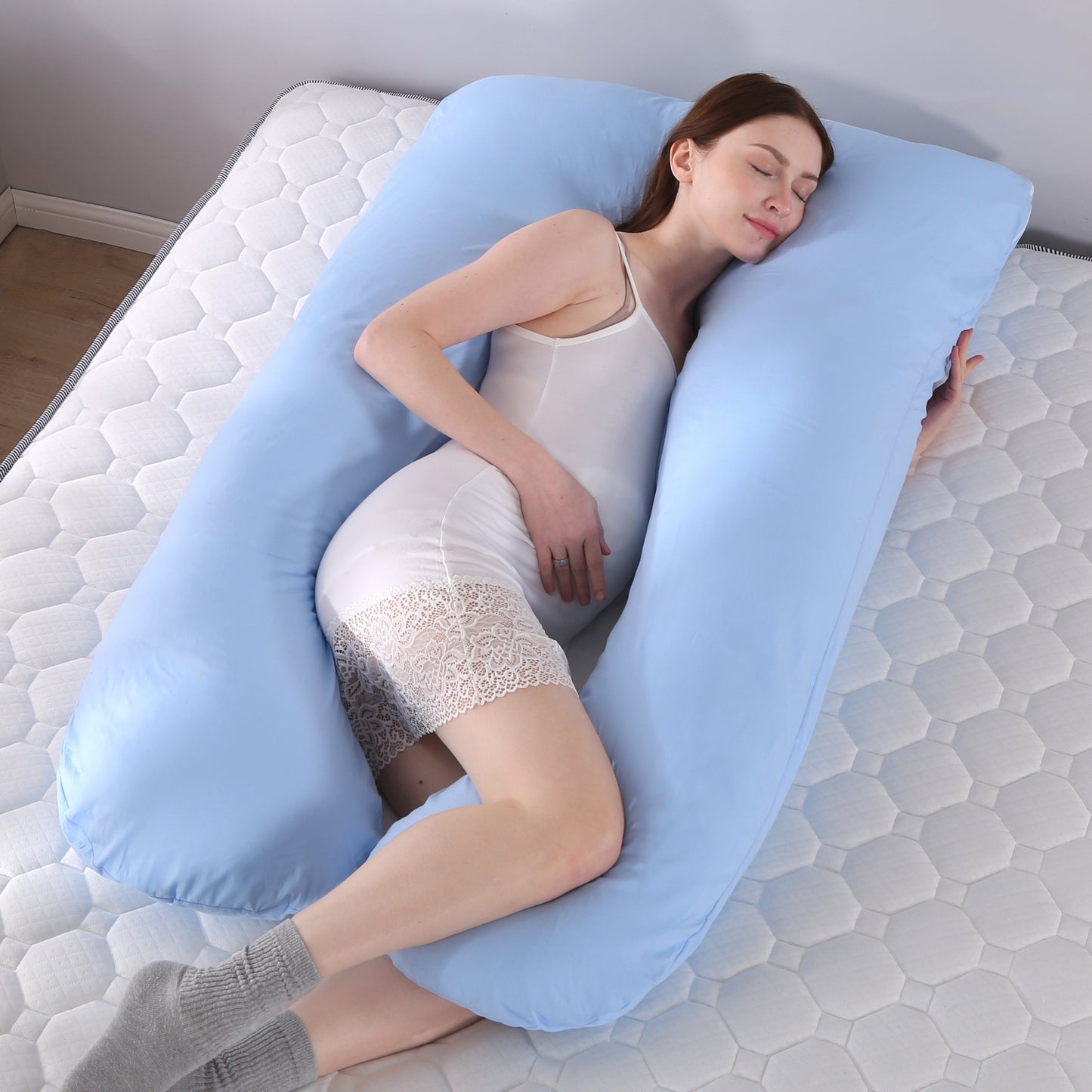 Maternity Pillow: U-Shaped Large Cushion with Removable Washable Cover, Provides Full Body Support and Comfort for Pregnant Women - Perfect Christmas Gift