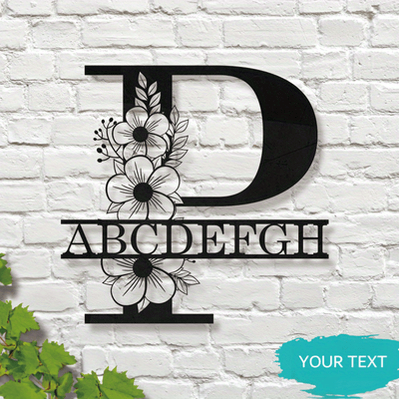 This Elegant Personalized Name Sign with Floral Design is a Customizable Iron Monogram Wall Art that is perfect for Home Decor, Wedding Favors, and Special Celebrations. Suitable for Ages 14 and up.