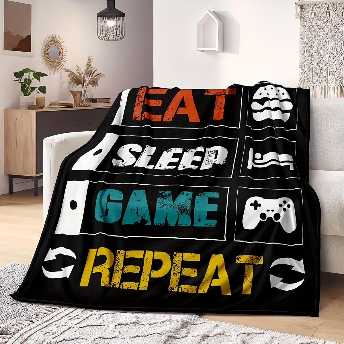 Cozy up with this soft flannel gaming throw blanket, perfect for couches and beds. Ideal for both gameplay and relaxation.