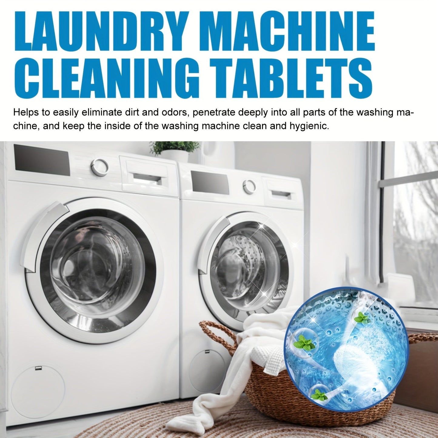 Jakehoe Laundry Machine Cleaning Tablets effectively deep clean and remove odors from both front-load and top-load washers.