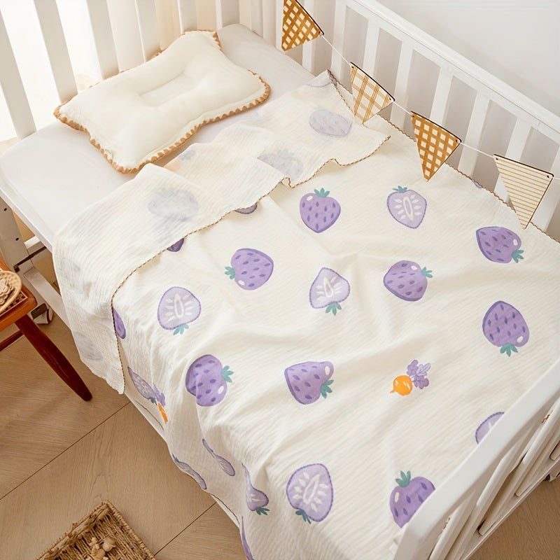 Soft and breathable infant summer thin quilt cover made of class A two-layer full gauze wrinkle cloth, perfect for an air-conditioned room.