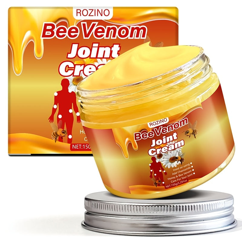 ROZINO 150g Unisex Adult Hypoallergenic Natural Bee Venom Joint Care Cream with Aloe Vera and Salicylic Acid for All Skin Types, Moisturizing and Fresh Scented.