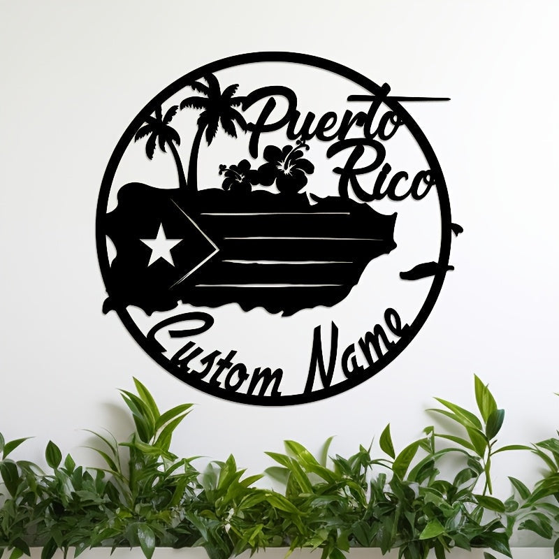 Customize your home decor with a personalized Puerto Rico metal wall art featuring a unique flag design. This durable metal sign is the perfect addition to any Puerto Rico themed room.