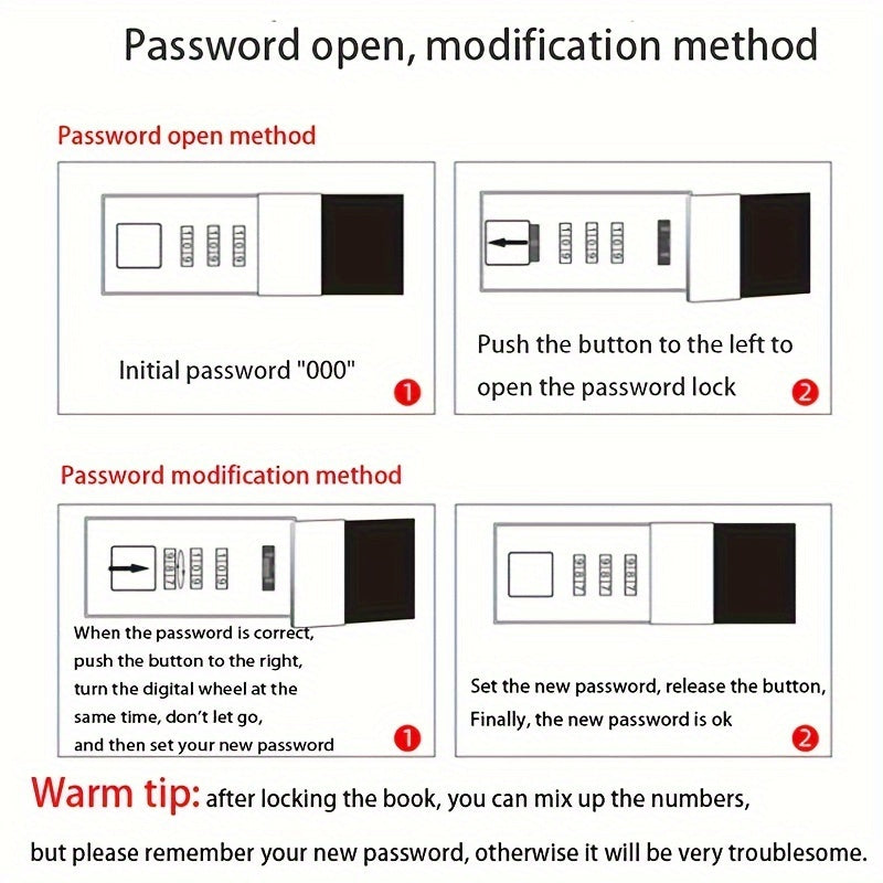 A5 200-page retro password book with lock diary binder.