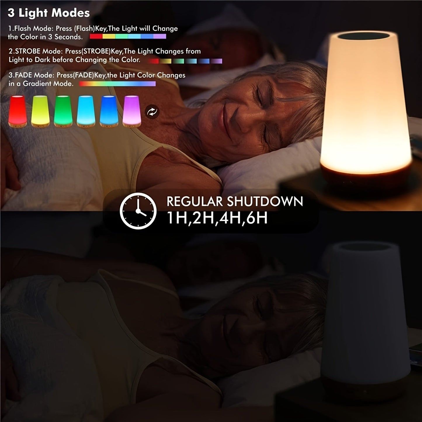 Bestseller: USB Rechargeable Touch Night Lamp with Remote Control - Warm White LED, 13-Color RGB, Portable & Smart with 5 Levels of Brightness, Polymer Battery, Sensor Light.