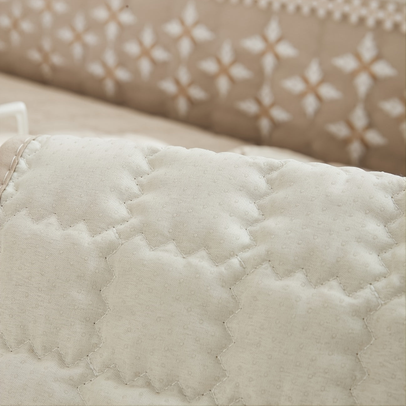 Quilted lace sofa covers for sectional sofas, protecting furniture and enhancing home decor.