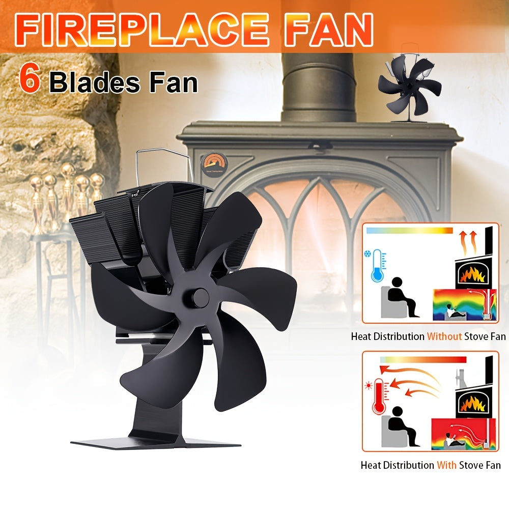 Six-Page Black Vertical Fireplace Fan