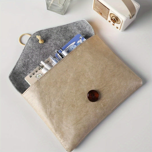 Retro storage bag for iPad, documents, bills. Light and portable business tablet case.