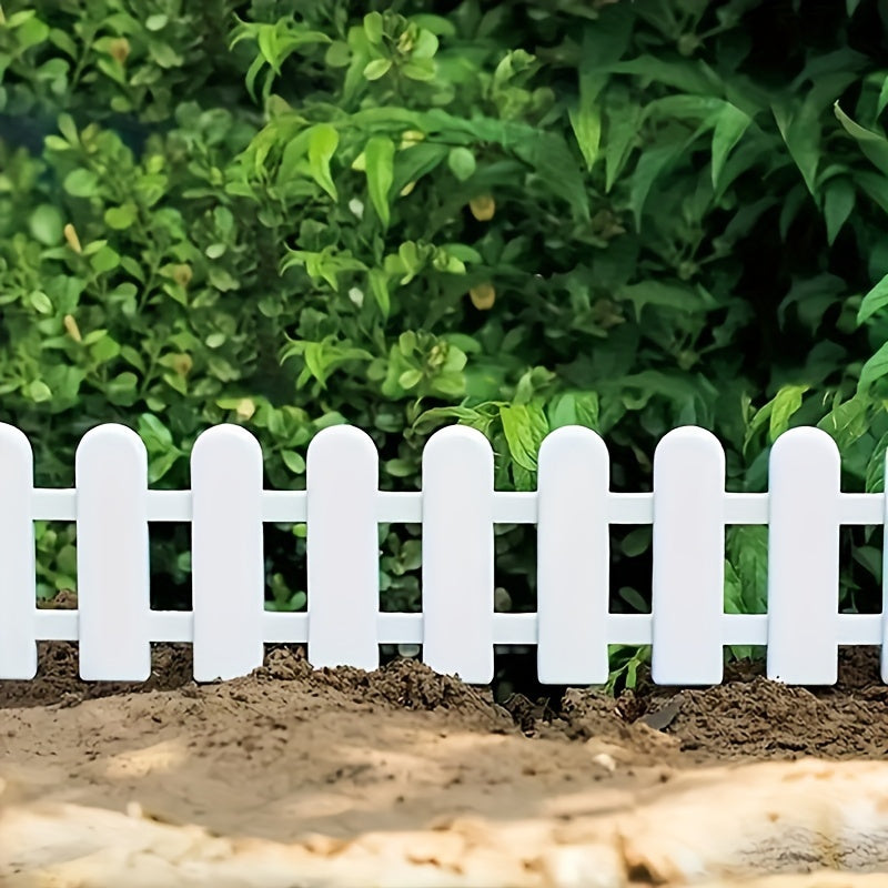 White PVC Plastic Decorative Fence - 5-Pack for Outdoor & Indoor Garden Edging