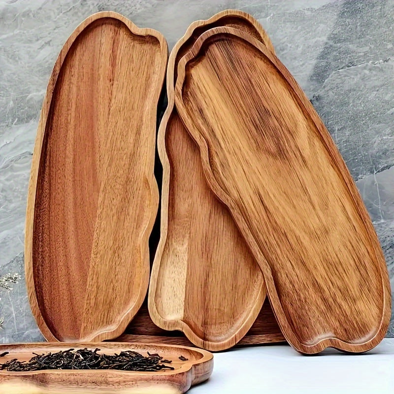 Polished wooden cheese tray for snacks, dinner, tea, and sushi - Ideal for serving various foods at family gatherings.