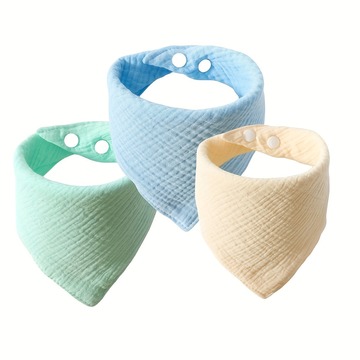 Set of 3 Muslin Cotton Feeding Bibs in Plain Colors, with matching Burp Cloths, Perfect for Christmas, Halloween, Thanksgiving, Easter, and New Year's gift